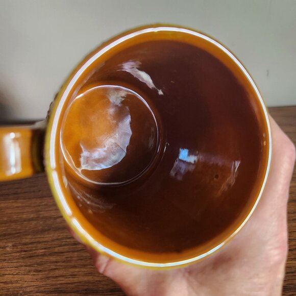 Vintage MCM Italian Bitossi style Hand-Painted Ceramic Mug With Floral & Geometr - Picture 9 of 9